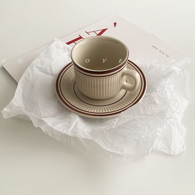 Kis kávés csésze készlet Retro Aranyos Nordic Vintage Tea csésze készlet Utazó edények Török Tazas De Cafe Konyha Étkező Bár EB5BD