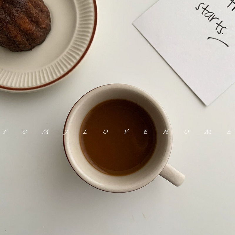 Kis kávés csésze készlet Retro Aranyos Nordic Vintage Tea csésze készlet Utazó edények Török Tazas De Cafe Konyha Étkező Bár EB5BD
