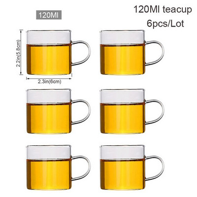 Átlátszó üveg teáscsésze készletek Hőálló, négyzet alakú üveg teáskanna teainfúzióval Puer Oolong teáskannák Vízforraló Irodai teáscsésze