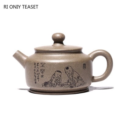 150 ml Yixing Purple Clay teáskannák, golyós formájú infuser, kézzel készített teáskanna nyers érc szekció iszap szépség vízforraló kínai Zisha teáskészlet