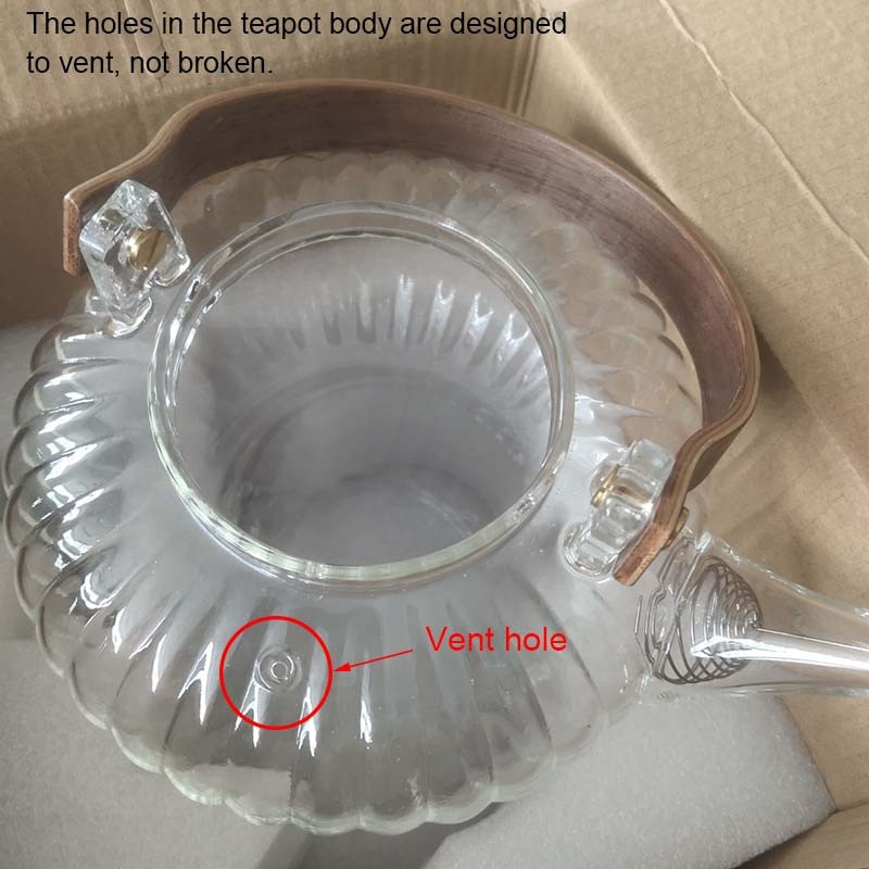 Ceainic din sticlă BORREY, 920 ml, cu filtru detașabil, mâner din lemn, în condiții de siguranță pentru plită, ceainic din sticlă borosilicată, ceainic de cafea.