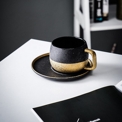 Espresso Cupă de lux de nișă ceașcă High-end artă Sensul modei Ceramica grosieră căni de cafea neagră cești