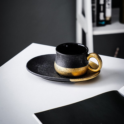 Espresso Cupă de lux de nișă ceașcă High-end artă Sensul modei Ceramica grosieră căni de cafea neagră cești
