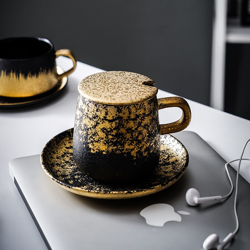 Espresso Cupă de lux de nișă ceașcă High-end artă Sensul modei Ceramica grosieră căni de cafea neagră cești