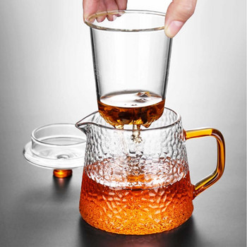 Чайни комплекти Чайници Стъклен боросиликатен топлоустойчив стъклен чайник Газова печка Чайник за цветя Пуер Чайник с китайски кунг-фу чай с филтър
