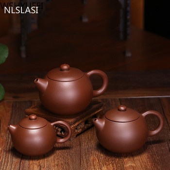 NLSLASI Автентична тенджера за чай Yixing лилава глина Чайник Xi Shi Dahongpao чайник Ръчно изработен сервиз за чай Китайски консумативи за чаена церемония