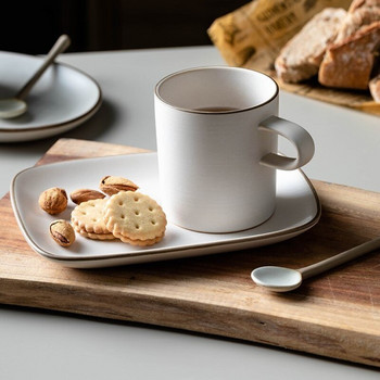 Ретро керамична малка изящна чаша за кафе комплект стил луксозен костюм закуска чаша лека закуска Десертна чиния следобедна почивка домакинство
