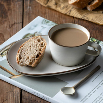 Ретро керамична малка изящна чаша за кафе комплект стил луксозен костюм закуска чаша лека закуска Десертна чиния следобедна почивка домакинство