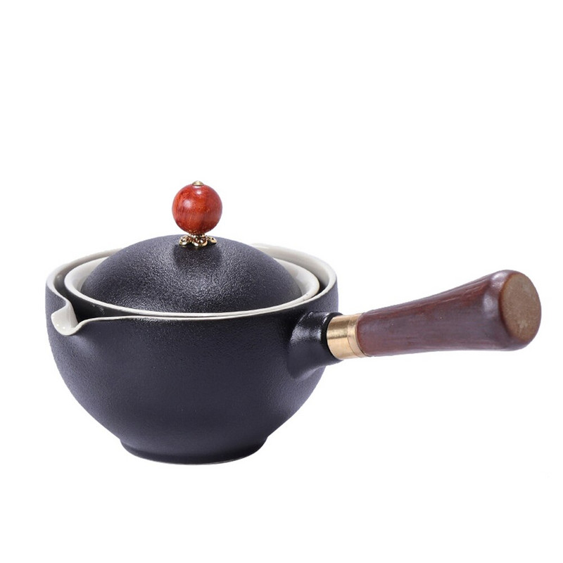 Σετ τσαγιού κινέζικο Gongfu Portable Teapot 360 Rotation Tea Keramic Teapot Handle Pot-handle Pot Cup Teaware