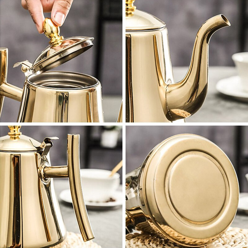 Čajnik od 1/1,5/2 litre Kuhalo za vodu od nehrđajućeg čelika s filtrom Lonac za čaj za kineski plinski štednjak Indukcijsko kuhalo za čaj Zlato Srebro