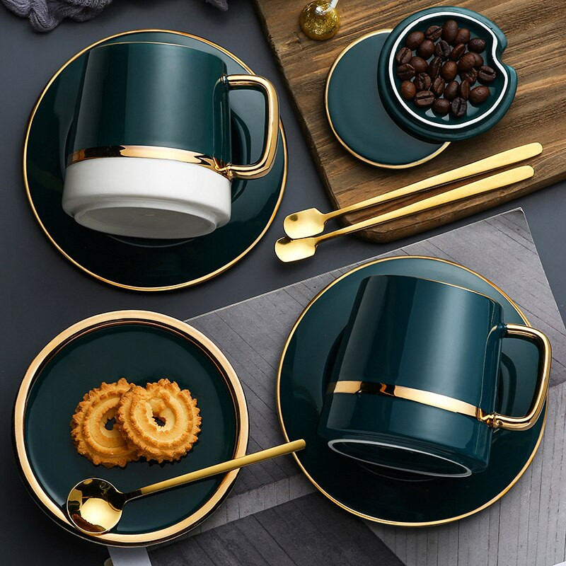 Set de căni de cafea de lux, în stil european, set de ceai de după-amiază, ceașcă de lapte rafinată, suc de apă, cadou de cafea de uz casnic