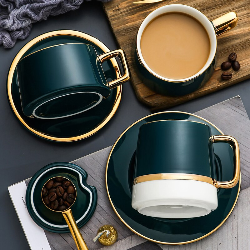Set de căni de cafea de lux, în stil european, set de ceai de după-amiază, ceașcă de lapte rafinată, suc de apă, cadou de cafea de uz casnic