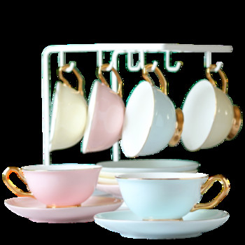Изящен лек луксозен комплект чаши за кафе Европейски малък луксозен следобеден чай чаша ястие лъжица домашен подарък за кафе