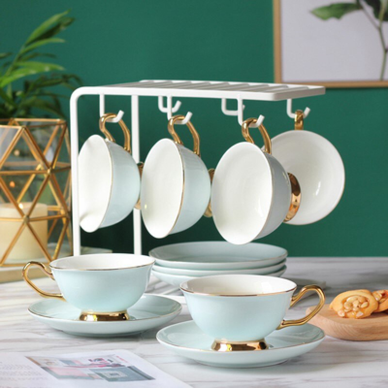 Kiváló könnyű luxus kávéscsésze szett Európai kis luxus délutáni teás csésze edénykanál háztartási kávézói ajándék