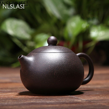 Автентична тенджера за чай Yixing лилава глина xi shi pot ръчно изработена руда красота чайник костюм китайски пуер комплект черен чай Персонализиран подарък 190 ml