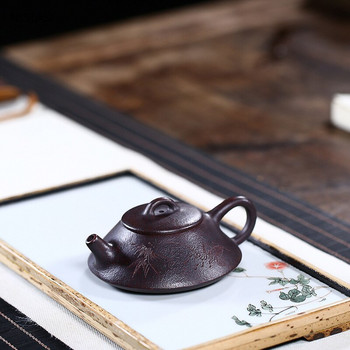 Чайник Yixing лилав глинен филтър Каменна лъжичка чайник красота чайник Сурова руда Ръчно изработен бутиков сервиз за чай Персонализиран автентичен 130 ml