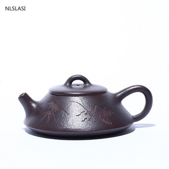 Чайник Yixing лилав глинен филтър Каменна лъжичка чайник красота чайник Сурова руда Ръчно изработен бутиков сервиз за чай Персонализиран автентичен 130 ml