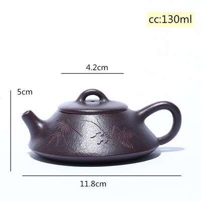 Yixing Čajnik od ljubičaste gline Filter od kamene lopatice Čajnik za ljepotu Kuhalo za vodu Sirova ruda Ručno izrađeni butik Set za čaj Prilagođeni autentični 130 ml