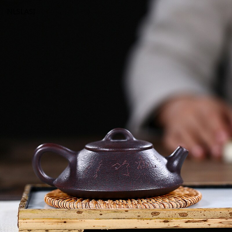 Yixing Čajnik od ljubičaste gline Filter od kamene lopatice Čajnik za ljepotu Kuhalo za vodu Sirova ruda Ručno izrađeni butik Set za čaj Prilagođeni autentični 130 ml