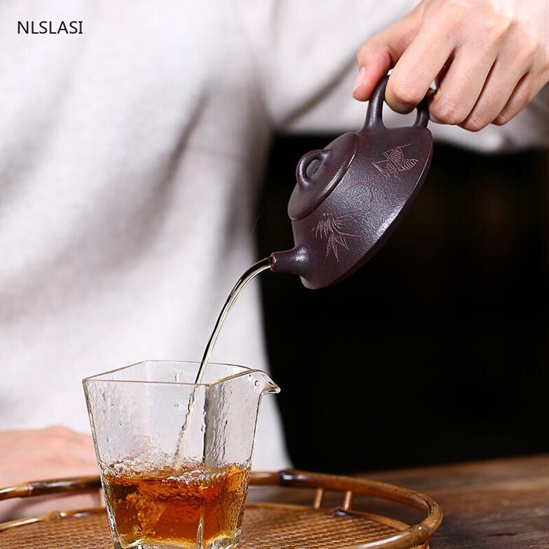 Yixing Čajnik od ljubičaste gline Filter od kamene lopatice Čajnik za ljepotu Kuhalo za vodu Sirova ruda Ručno izrađeni butik Set za čaj Prilagođeni autentični 130 ml