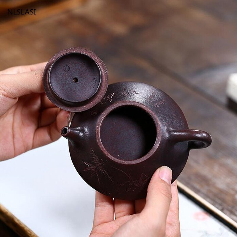 Yixing Čajnik od ljubičaste gline Filter od kamene lopatice Čajnik za ljepotu Kuhalo za vodu Sirova ruda Ručno izrađeni butik Set za čaj Prilagođeni autentični 130 ml