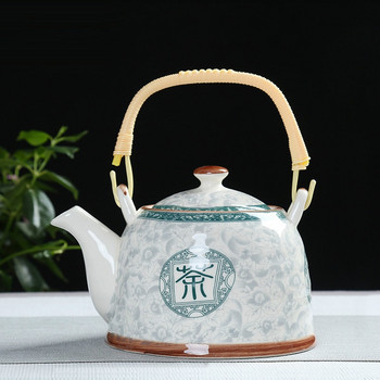Китайски порцеланов чайник с мрежа за цедка Голям капацитет 500 900 мл Традиционен китайски ретро керамичен сервиз за чай