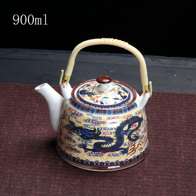Τσαγιέρα China Porcelain with Strainer Net High Capacity 500 900ML Traditional Chinese Retro Ceramic Tea Set