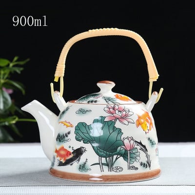 Τσαγιέρα China Porcelain with Strainer Net High Capacity 500 900ML Traditional Chinese Retro Ceramic Tea Set