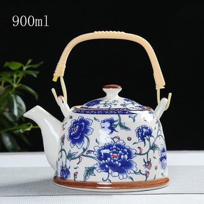Τσαγιέρα China Porcelain with Strainer Net High Capacity 500 900ML Traditional Chinese Retro Ceramic Tea Set
