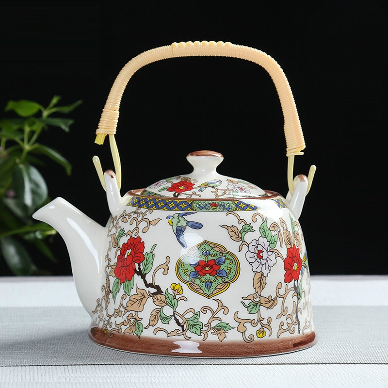 Τσαγιέρα China Porcelain with Strainer Net High Capacity 500 900ML Traditional Chinese Retro Ceramic Tea Set