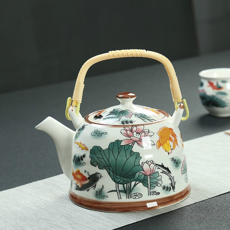 Τσαγιέρα China Porcelain with Strainer Net High Capacity 500 900ML Traditional Chinese Retro Ceramic Tea Set
