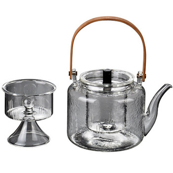 Чайник Електрическа грънчарска печка Отоплителен филтър Стъклен чайник за готвене на пара Чайник Чайник с цветя Плосък бамбуков съд за повдигане на греди