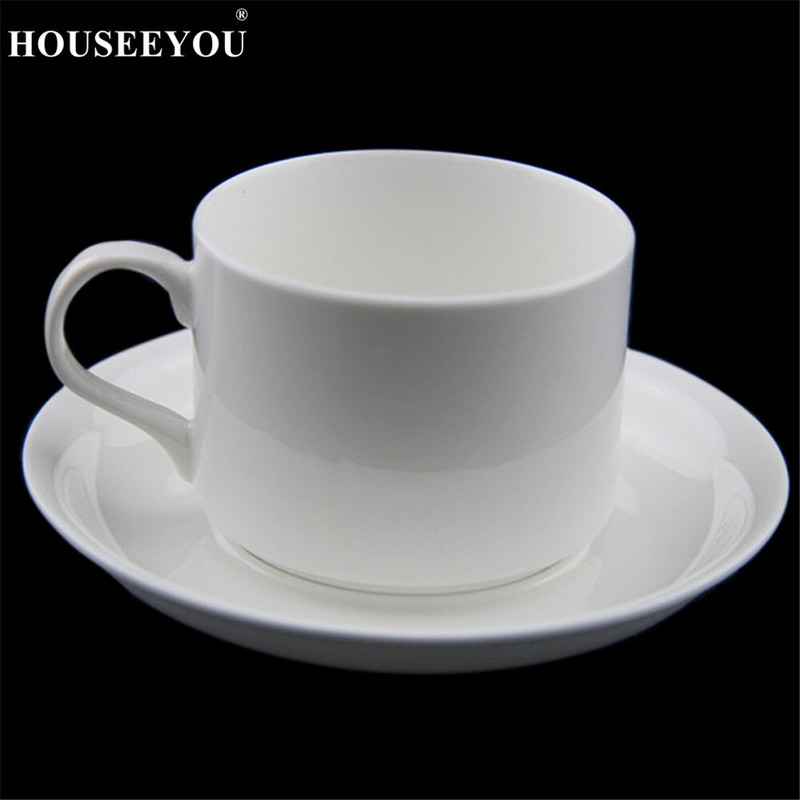 HOUSEEYOU balto keramikas kafijas tasīšu apakštasīšu komplekts Pigmentēta porcelāna pēcpusdienas tējas krūzes tējkannu komplekts ar nerūsējošā tērauda 304 karoti