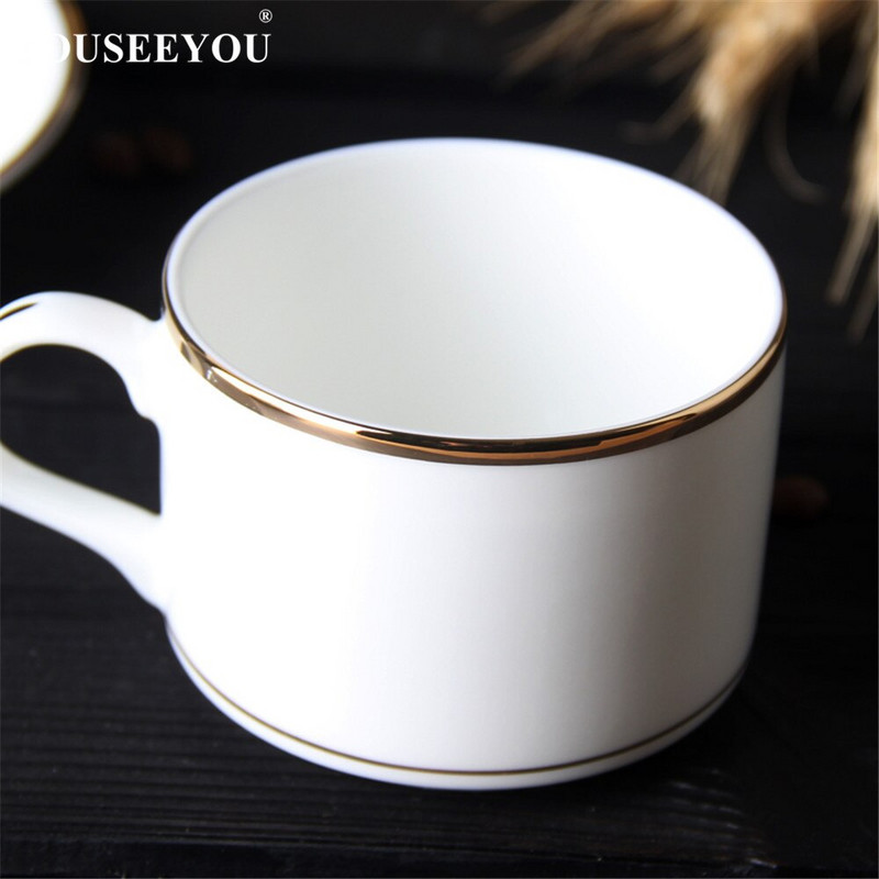 HOUSEEYOU balto keramikas kafijas tasīšu apakštasīšu komplekts Pigmentēta porcelāna pēcpusdienas tējas krūzes tējkannu komplekts ar nerūsējošā tērauda 304 karoti