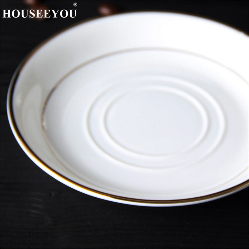 HOUSEEYOU balto keramikas kafijas tasīšu apakštasīšu komplekts Pigmentēta porcelāna pēcpusdienas tējas krūzes tējkannu komplekts ar nerūsējošā tērauda 304 karoti