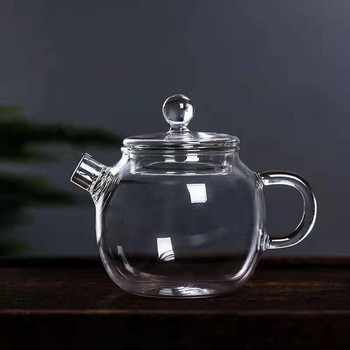 1бр. Мини стъклен чайник от 120 мл и двойна стъклена чаша от 50 мл. Чайник в японски стил Топлоустойчива малка тенджера с филтър.