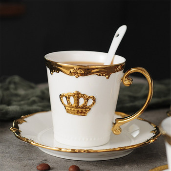 Елегантни чаши за кафе и чинийки в скандинавски стил Ръчно изработени Ins Златен комплект чаши за мляко Комплект чаши за домашен следобеден чай Комплект чаши за мляко Коледни подаръци