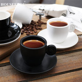 HOUSEEYOU 90cc olasz eszpresszó kávés csésze teáscsészék csészealj készlet Kreatív kerámia csésze Advanced porcelán Valentin teáscsésze