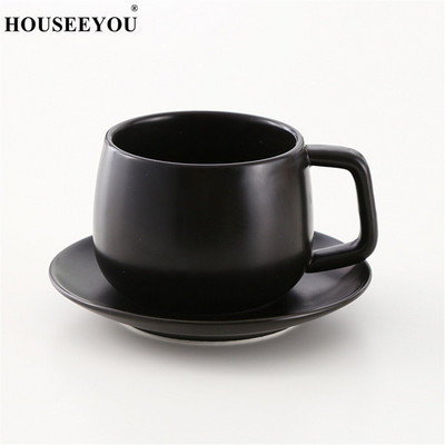 Set de farfurii pentru cești de cafea solide colorate cu lingură Concis Italia Tasse ceașcă de espresso din ceramică ceai de după-amiază Taza Home Office Bardak