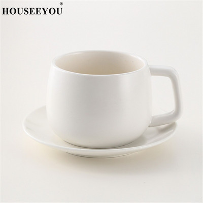 Set de farfurii pentru cești de cafea solide colorate cu lingură Concis Italia Tasse ceașcă de espresso din ceramică ceai de după-amiază Taza Home Office Bardak