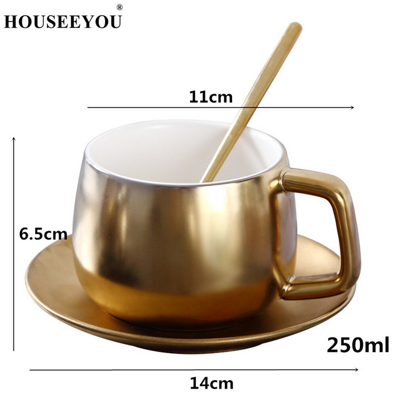 Set de farfurii pentru cești de cafea solide colorate cu lingură Concis Italia Tasse ceașcă de espresso din ceramică ceai de după-amiază Taza Home Office Bardak