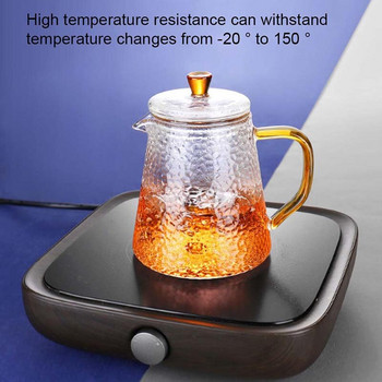Чайник BORREY Стъклен боросиликатен термоустойчив стъклен чайник Газова печка Чайник за цветя Puer Китайски комплект за чай Kung Fu с филтър