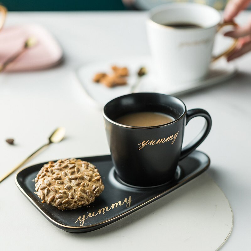 Phnom Penh kávéscsésze és csészealj kanál Dim Sum délutáni teás edénytálca Kreatív könnyű luxus európai stílusú kávéscsésze