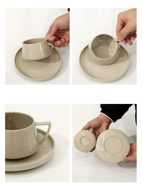 Keramički setovi šalica i tanjurića za kavu 250 ml Ukrasno kuhinjsko posuđe za poslijepodnevni desert Ins Style pribor za piće s mlijekom i čajem