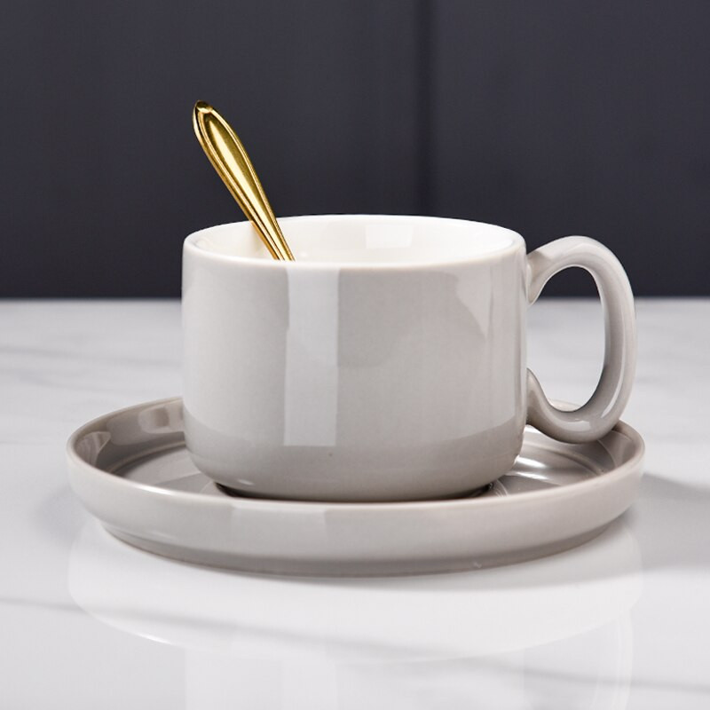 Drăguț cană de cafea din ceramică de lux, mic dejun, cană de călătorie de lux, cană de călătorie din ceramică, set de căni de cafea și farfurii