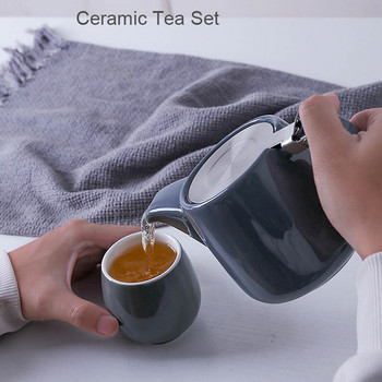 Японски керамичен чайник BORREY с филтър за цедка от неръждаема стомана Изискан керамичен чайник за комплект за чай Puer Oolong Kung Fu