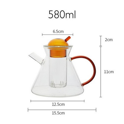 Ins Creative Nordic ceainic din sticlă borosilicată înaltă, transparentă, rezistentă la căldură, ceainic cu filtru, cafea, set de birou, instrument pentru casă
