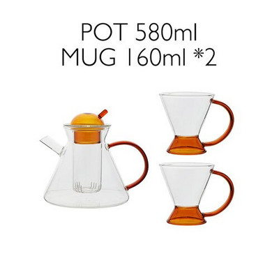 Ins Creative Nordic ceainic din sticlă borosilicată înaltă, transparentă, rezistentă la căldură, ceainic cu filtru, cafea, set de birou, instrument pentru casă