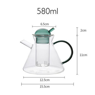 Ins Creative Nordic ceainic din sticlă borosilicată înaltă, transparentă, rezistentă la căldură, ceainic cu filtru, cafea, set de birou, instrument pentru casă