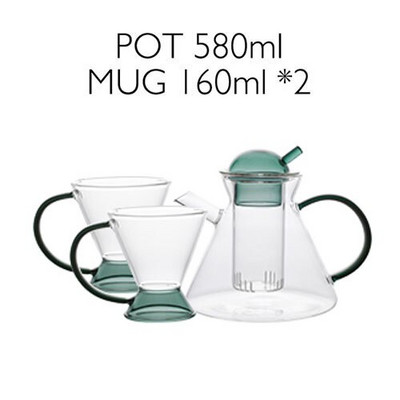 Ins Creative Nordic ceainic din sticlă borosilicată înaltă, transparentă, rezistentă la căldură, ceainic cu filtru, cafea, set de birou, instrument pentru casă